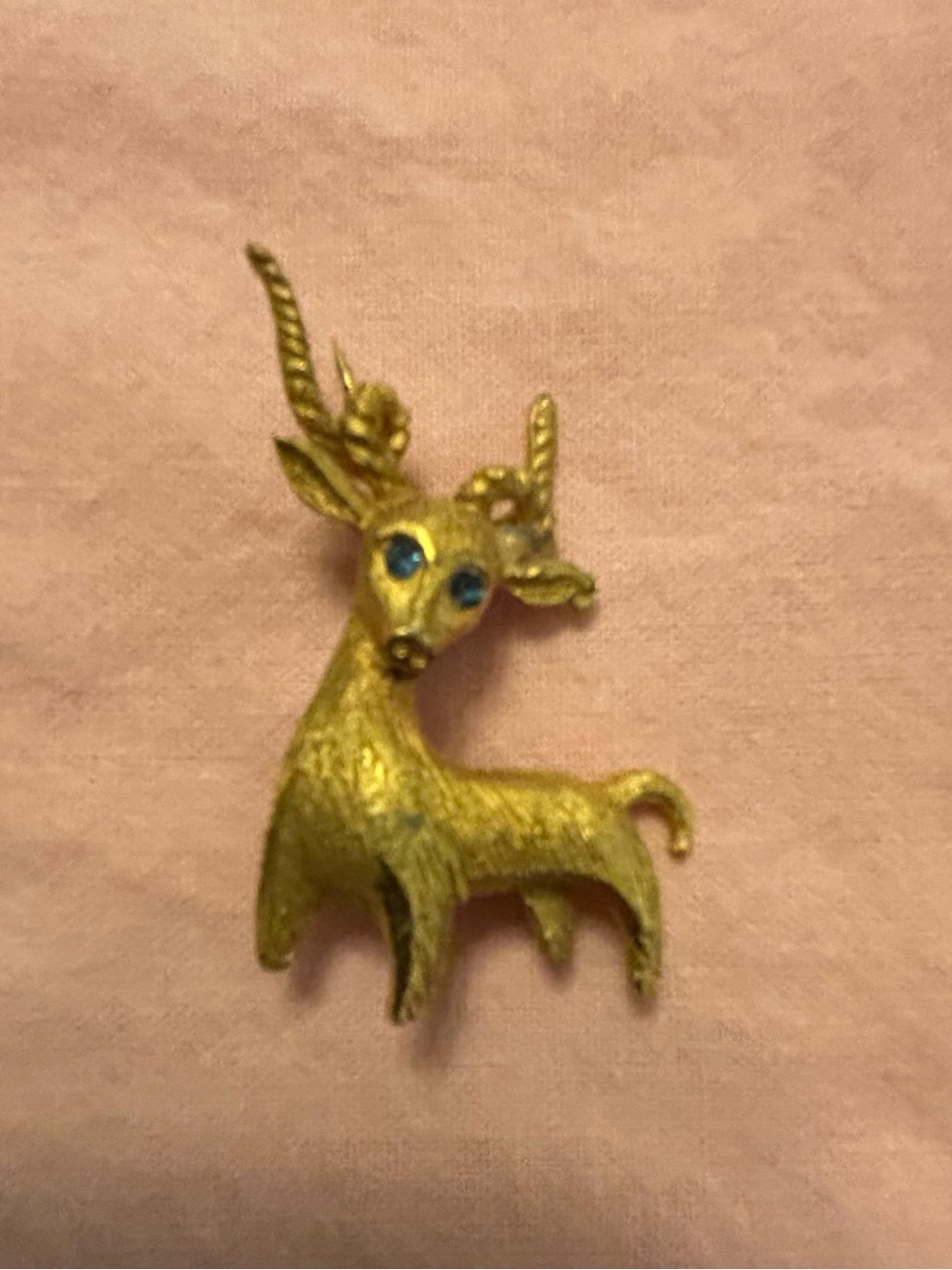 Vintage Mandela Gold-tone Deer Brooch